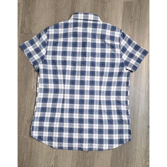 Eddie Bauer Women’s M Plaid Short Sleeve Hiking Outdoor Shirt Quick Dry Blue - Picture 3 of 13